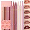 YOUNG VISION 6-Pc Lip Liner Set, Gourd-Shaped Precision Tip, Long-Lasting, Smudge-Proof, Easy Glide Nude Matte Lip Contour for Women, Perfect for Precise Lip Definition, Gift Set
