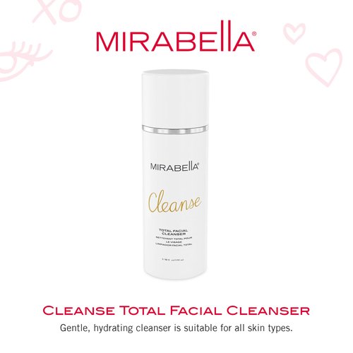 Mirabella Cleanse Total Facial Cleanser - Hydrating Gentle Cream Cleanser for All Skin Types - Face Cleanser & Makeup Remover - Face wash for Sensitive Skin & Oily Skin Formula
