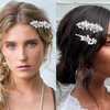 4 Pcs Bridal Rhinestone Hair Clips Crystal Pearl French Hairpins Elegant Rhinestone Jewelry Peaels Wedding Accessories for Brides Bridesmaids Flower Girls(Sliver)