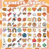 96PCS Groovy 70s Temporary Tattoos Birthday Party Decorations Favors Flower Power Good Vibes Retro Cute Tattoos Sticker Gift for Kids Boys and Girls, Prizes Themed Baby Shower Supplies