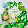 7pcs Dinosaur Balloons, Dinosaur Birthday Number Mylar Foil Balloon Dinosaur Party Party Supplies Dinosaur Birthday Decorations(4th)