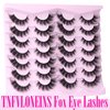 Fox Eye Lashes Fluffy Mink Lashes Wispy 14 Pairs Cat Eye Lashes Strip False Eyelashes Natural Fake Eyelashes Pack by TNFVLONEINS
