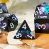 HDdais Glitter DND Dice Set, 7PCS Polyhedral Dice Set Filled Foil for Dungeons and Dragons, Resin D&D Dice for Role Playing Game and Tabletop Games（Black&Purple&Blue）