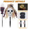 3 Pcs Halloween Pathway Lights Outdoor, 30 LEDs Halloween Skull and Arms Stake Lights for Halloween Outdoor, Yard, Lawn, Garden, Patio Decorations