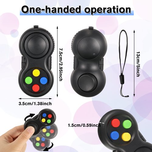 Civaner 12 Pcs Pad Toys Game Controller Toys Retro Classic Handheld Fun Pad Packs Classic Sensory Toys for Kids Adult Anxiety and Stress Relief(Colorful)