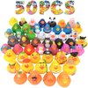 HugOutdoor 50Pcs Assortment Mini Rubber Ducks, Kids Baby and Toddler Bath Toys, Summer Pool Beach Activities Floater Rubber Tiny Duck in Bulk Toys, Christmas and Birthday Gifts