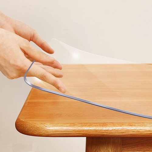 16x28 inch Clear PVC Desk Protector Vinyl Table Protector Office Desk Blotter Cover Keyboard Mat Easy Clean Water Resistant Plastic Dining Room Tabletop Children Painting Table Protection Non-Slip