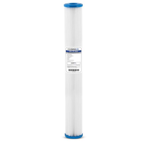 Hydronix SPC-25-2005 Universal Whole House Sediment Pleated Water Filter, Washable and Reusable, 2.5" x 20" - 5 micron