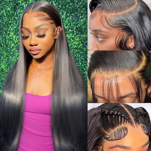 Profairsor 30 Inch Straight Lace Front Wigs Human Hair 180% Density Glueless Lace Frontal Wigs Human Hair Straight Pre Plucked Human Hair Wigs for Women 13x4 Lace Front Wigs Human Hair