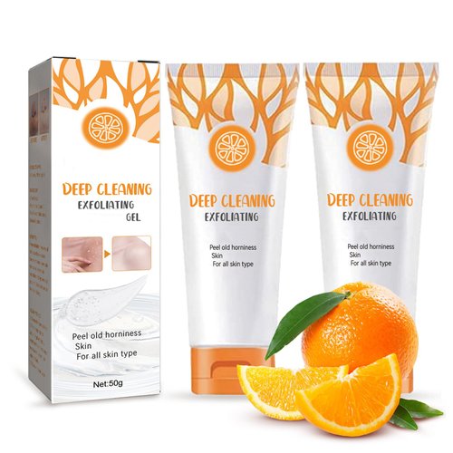 Orange Exfoliating Gel,Natural Orange Peeling Gel Scrub Face Body Skin,Deep Cleansing Moisturizing for Facial Exfoliator