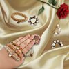 Meisuitd 9Pcs Pearl Hair Ties Rhinestone Elastics Hair Scrunchies Hold Crystal Beads Bulk Hair Ropes Stretchy Handmade Boho Hair Accessories for Women Girls (Pearl&Crystal)