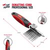 Detangling Comb For Dogs & Cats – Dematting Tool For Dogs Easily & Safely Remove Dead, Matted Or Knotted Hair | Ergonomic, No-Slip Safety Handle Provides Precision Control Against The Toughest Knots