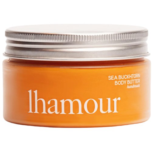 Lhamour Handmade Sea Buckthorn Oil Body Butter with Beef Tallow, Sheep Tail Fat, Shea, Rosehip, Coconut Oil - All-Natural Balm for Dry Skin - Ultra Hydrating Skin Care - Rich Soothing Cream, 3.53 oz