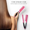 Kootinn Hair Straightening Comb Set - 2-Pack Flat Iron Comb for Beautiful Tresses, Hair Straightener Comb with Firm Grip, Ideal for Knotty Hair, Styling Comb, Pink