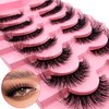 7 Pairs Cat-Eye Lashes Flu-ffy 18mm Fox Eye Lashes Curly Volume Eyelashes Faux Mink Lashes that Look Like Extensions Lashes Wispy False Eyelashes Natural Look(Z06)