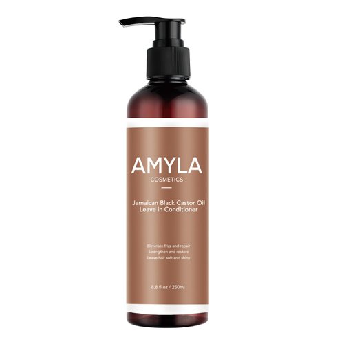 Amyla Cosmetics Black Castor Leave-in Conditioner 8.8oz (250ml), Beige