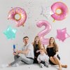 Donut Two Sweet Birthday Party Decorations Supplies for Girls, Dokuna 6 Pcs 40” Pink Donut Balloons for Donut 2nd Birthday Decorations Two Sweet Party Decoration (Donut-2)
