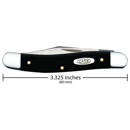 Case WR XX Pocket Knife Black Synthetic Medium Jack Item #220 - (22087 SS) - Length Closed: 3 3/8 Inches