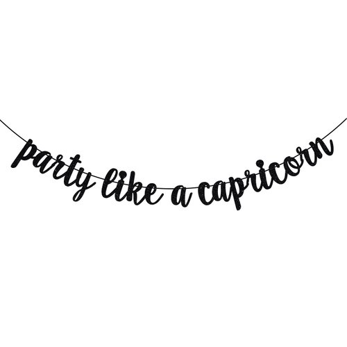 Party Like a Capricorn Banner, Big Capricorn Energy, Capricorn Season, 12 Zodiac Constellations Capricorn Birthday Party Decorations (Black)