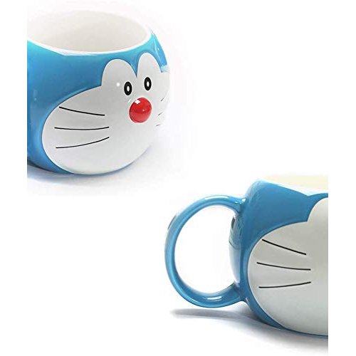 Coffee Milk Tea Ceramic Cup, Doraemon Cartoon Ceramic Cup, Faith Cup, Water Cup, Breakfast Cup, Tea Cup, Milk, Cola, Beer, Cool Drink Cup, Blue (A)