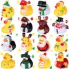 Sratte 16 Pcs Christmas Rubber Duckies Toys Bulk, Fancy Novelty Christmas Ducks Party Decorations for Classroom Prizes Ducky Birthday Gift Xmas Winter Holiday Party Favors Bag Fillers (Simple Style)