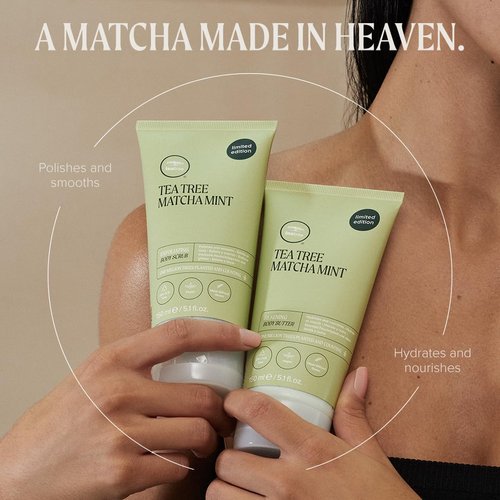 Tea Tree Matcha Mint Body Care Duo, Body Scrub + Body Butter, For All Skin Types, Especially Dry Skin