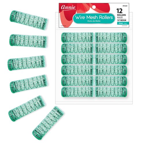 Annie 7/8" Wire Mesh Hair Rollers - 12 Pcs.