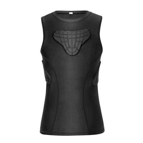 TUOY Youth Padded Shirt Chest Rib Protector Heart Guard Sternum Protective Compression Shirt for Baseball Football Basketball Lacrosse