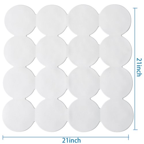 Webos Anti Slip Shower Mat: Natural Rubber Non Slip Bath Mat for Tub with Strong Suction Cups Bathtub & Tub Mats for Elderly and Kids Bathroom Square Shower Floor Stall matt (White, 21X21)