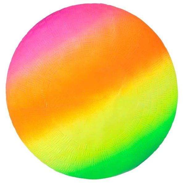 HOWBOUTDIS 8.5 inch Rainbow Playground Ball for Kids - Bouncy 8.5 inch Rubber Ball - Four Square - Kickball - Beach Fun - Durable Outside Play Toys for Boys & Girls - Sold Deflated - Ages 2+