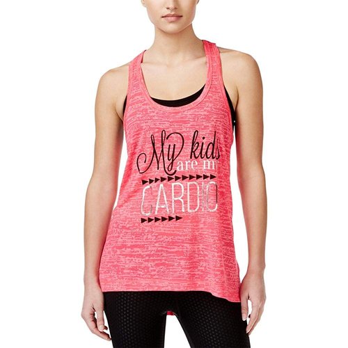 Ideology Womens Burnout Racerback Tank Top Pink M