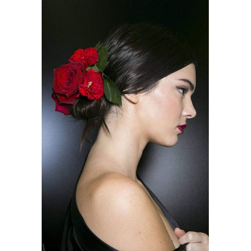 Red Rose Flower Hair Clip,Flamenco Dancer Styling Tools Accessories,3D Handmade Flannel Elegant Rose Comb Slides for Women Lady Girls,Performances,Parties,Weddings,Festivals-2Pack