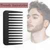 Mini Wide Tooth Comb,Small Travel Purse Hair Detangling Comb Beard Comb for Curly Wavy Hair Portable Care Comb Shower Comb Travel Combs for Men Women - Best Styling Comb for Wet,Dry,Long Hair (Black)