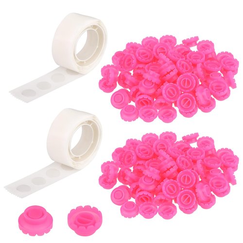 Styquenzer 200 PCS Glue Rings Lash Extension, Eyelashes Extension Fan Blossom Cups, Eyelash Holder Extension Tool, Eyelash Glue Rings for Eyelash Grafting, Eyelash Extension (Pink)