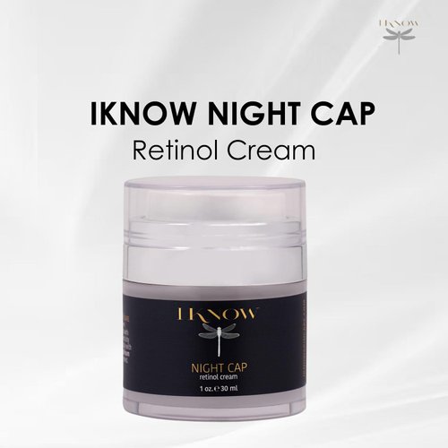 IKNOW NIGHT CAP Retinol Cream Skincare, Pro-Aging Night Cream for Skin Rejuvenation, Retinol Night Cream for Overnight Skin Renewal, Hydrating Retinol Moisturizer for Wrinkle Reduction, (1oz)