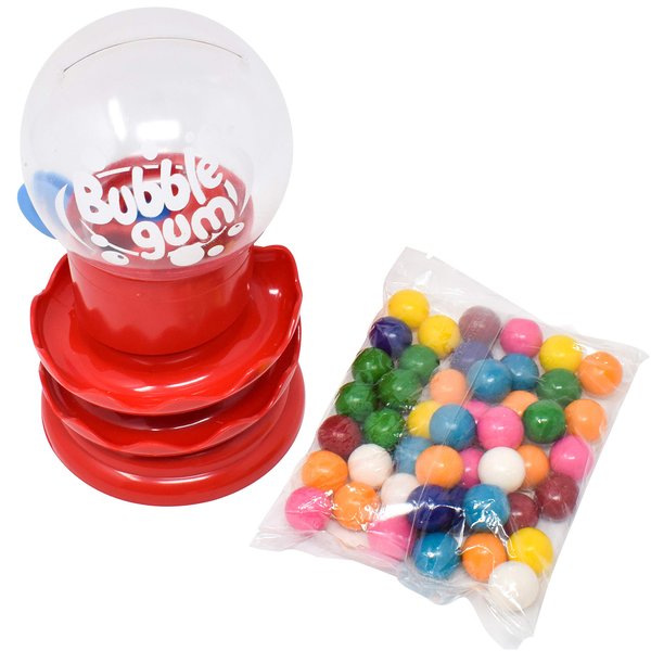 Gumball Machine for Kids with Gumballs - Bubble Gum Mini Candy Dispenser | Piggy Bank for Kids - Receive Red or Yellow Machine Colors May Vary - Sunny Days Entertainment