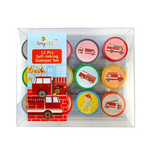 TINYMILLS 12 Pcs Fire Truck Firefighter Stamp Kit for Kids…