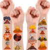 Volcano Temporary Tattoos Themed Fire Birthday Party Decorations Supplies Favors Decor 84PCS Hot Lava Floor Hawaii Dinosaur Tattoo Stickers Gifts For Kids Boys Girls Adults School Prizes Carnival