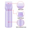 ONLYFU 4 Pcs Root Comb Applicator Bottle, 6 Oz Hair Dye Applicator Bottle with Comb and Scale Plastic Hair Oil Applicator Bottle for Hair Dye and Hair Care Purple