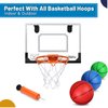 6 Inch PVC Mini Basketball for Indoor Basketball Hoops, Soft 6" Rubber Small Replacement Basketball for Over Door Basketball Hoop Sets, Little Pool Basketballs for Kids Toddler(4 PCS with Air Pump)