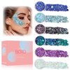 Boko 6pcs Body Glitter Gel, 60ML Total Mermaid Chunky Glitter Gel for Face Hair Body Glitter Makeup, Cosmetic Face Glitter Sequins for Halloween Christmas Concert Party Themed Rave Accessories