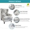 NILUOH Wing Chair Slipcovers 2 Pieces Stretch Spandex Wingback Chair Covers Sofa Slipcover Printing Wingback Armchair Slipcovers Furniture Protector Couch Soft with Elastic Bottom, 11