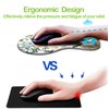 Ergonomic Mouse Pad with Wrist Support, Cute Mouse Pads with Non-Slip PU Base for Home Office Working Studying Easy Typing & Pain Relief Beautiful Floral