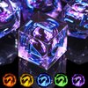 AUSTOR 7 Die DND Dice Set 7 Pieces Violet Flame Dragon Resin Dice Role Playing D and D Dice D20 D12 D10 D8 D6 D4 Sharp Edge Dungeons and Dragons Dice with Case