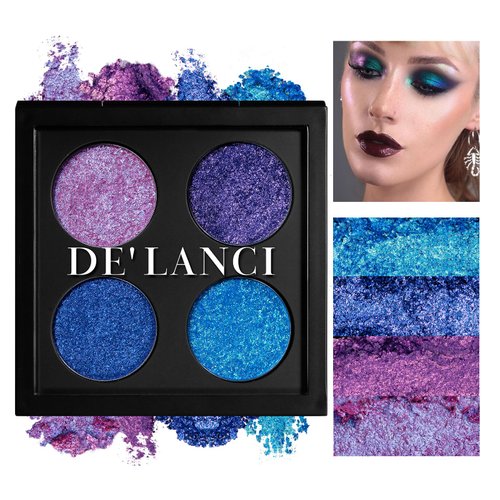 oygcee Multichrome Metallic Chameleon Eyeshadow Palette - Glitter Eyeshadow Holographic Multi-Dimensional Eye Sparkle Looks,High Pigmented Purple Blue Green Shade for Women Girls,Vegan & Cruelty-Free