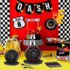 96 Pcs Race Car Plates and Napkins Party Supplies Race Car Birthday Party Decorations Race Car Party Favors Race Car Party Supplies for Boys