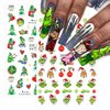 6 Sheets Christmas Nail Art Stickers 3D Self-Adhesive Snowflake Nail Stickers Green Monster Funny Cartoon Design Winter Xmas Nail Decals Nail Art Supplies for Women Girls Acrylic Nails DIY Xams