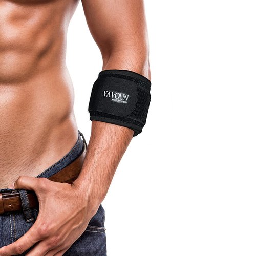 YAVOUN Elbow Brace for Tendonitis and Elbow Brace Support Strap, Counterforce Arm Band for Tendon Relief & Support for Forearm, Tennis Elbow Brace fit Men & Women (Black, S-M)