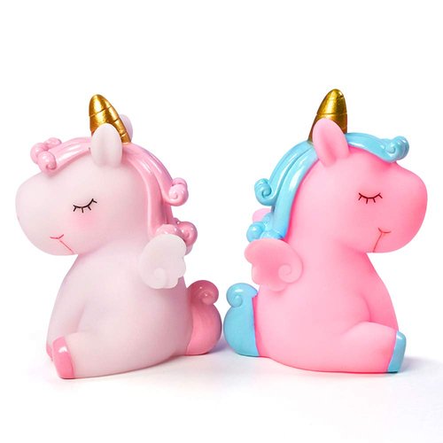 Unicorn Birthday Cake Topper,2Pack Unicorn Cake Topper Cupcake Decoration DIY Unicorn Ornament Decor Dessert Accessory For Birthday Baby Shower Wedding Party Anniversary Toy Gift For Daughter