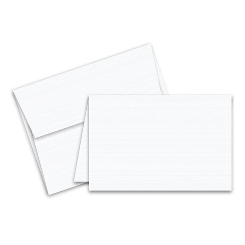 S Superfine Printing White Classic Linen Blank Fold Over Greeting Cards and Classic Linen Envelopes | 4.5" x 6" Inches When Folded | 25 Sets